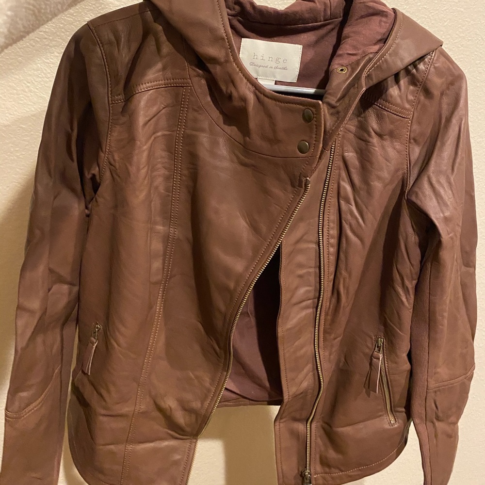 Brown leather jacket